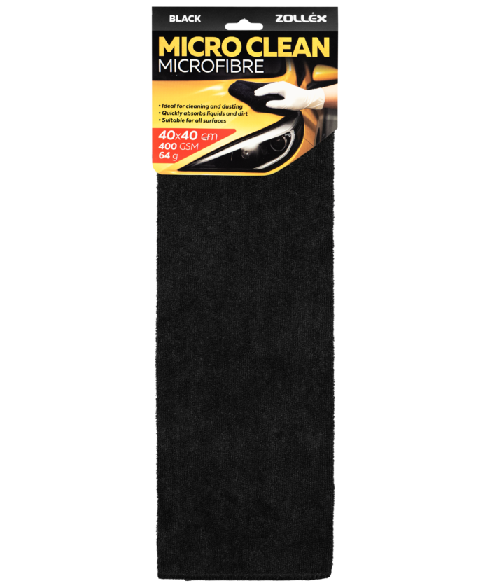 Microfiber 40x40 cm - Black 400 GSM, 1 pcs