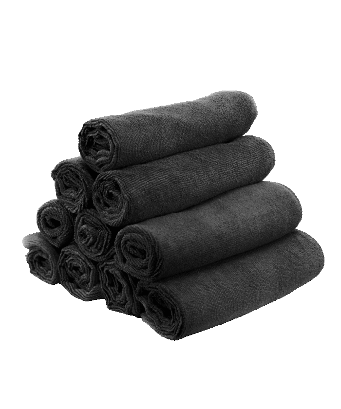 Microfiber 40x40 cm - Black 400 GSM, 10 pcs