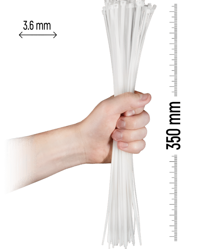 Nylon Cable Tie 100pcs - 350×3.6 mm White
