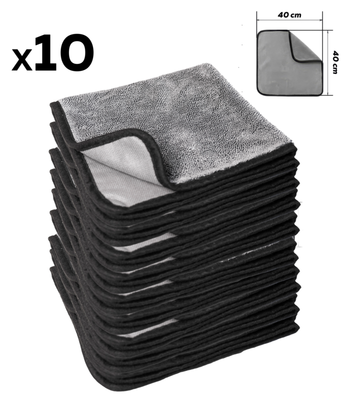 Synthetic fiber towel - Grey 40×40 cm - 10 pcs